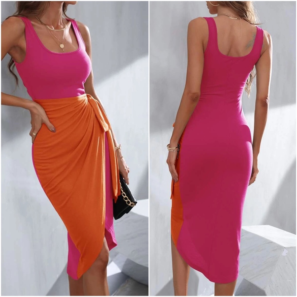 Side Tie Tank High Low Dress - Picture 3 of 11